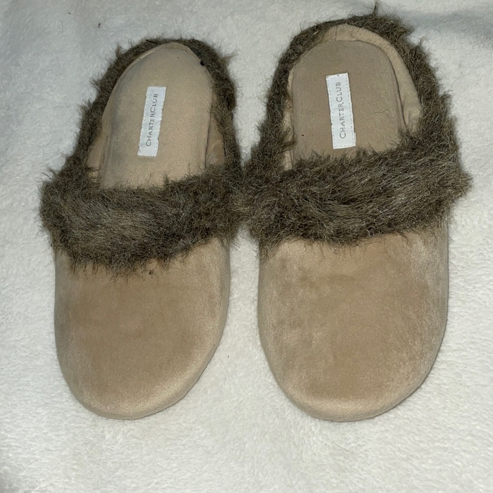 5-6 Slippers by Charter Club - soft with faux fur
